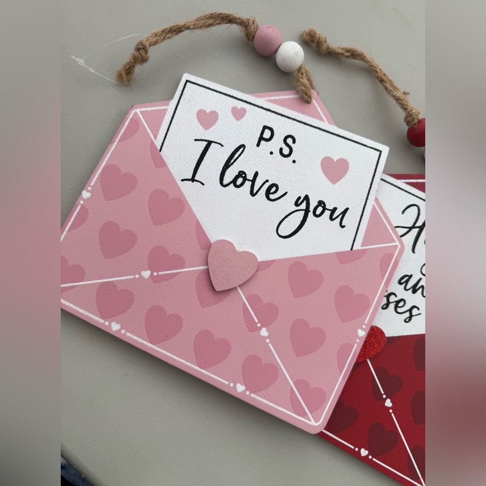 Pink Heart Envelope Holiday Decor